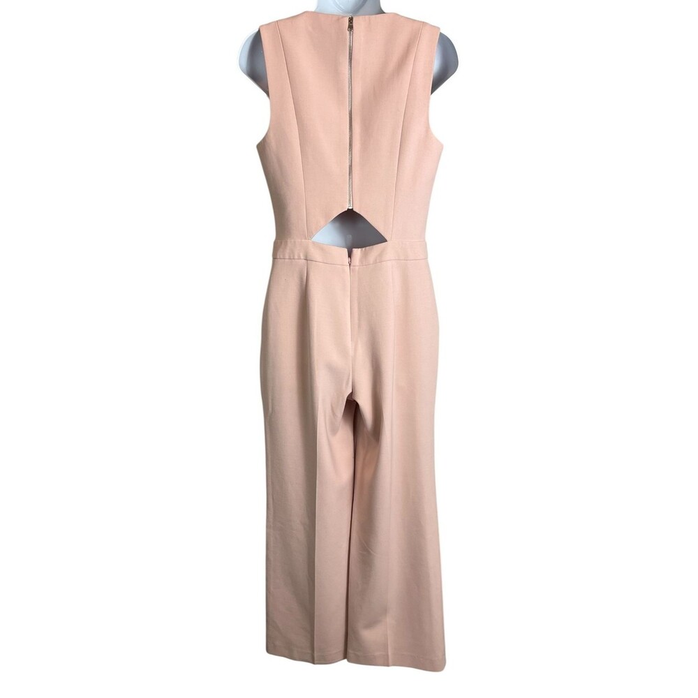 Trina Turk Pale Pink V-Neck Wide Wide Leg Jumpsuit Size 4 Business Casual - Picture 3 of 13